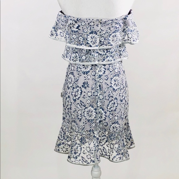 WAYF blue and silver lace dress. - Picture 2 of 2